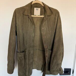 Sezane green suede Will jacket